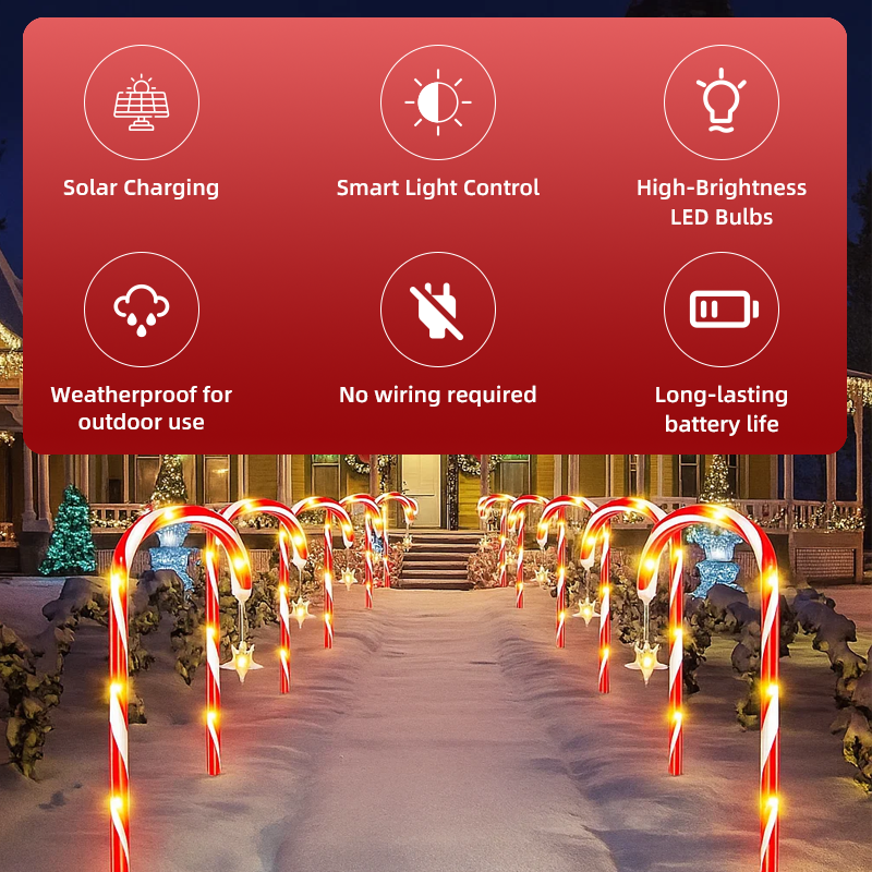 Solar Candy Cane Lights